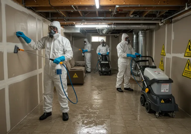 Basement Moisture Removal and Structural Drying process in Sunrise Lake, PA